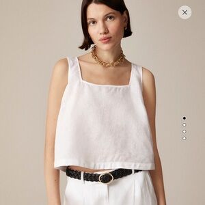 J.Crew white square neck button up sleeveless linen top (new with tags)